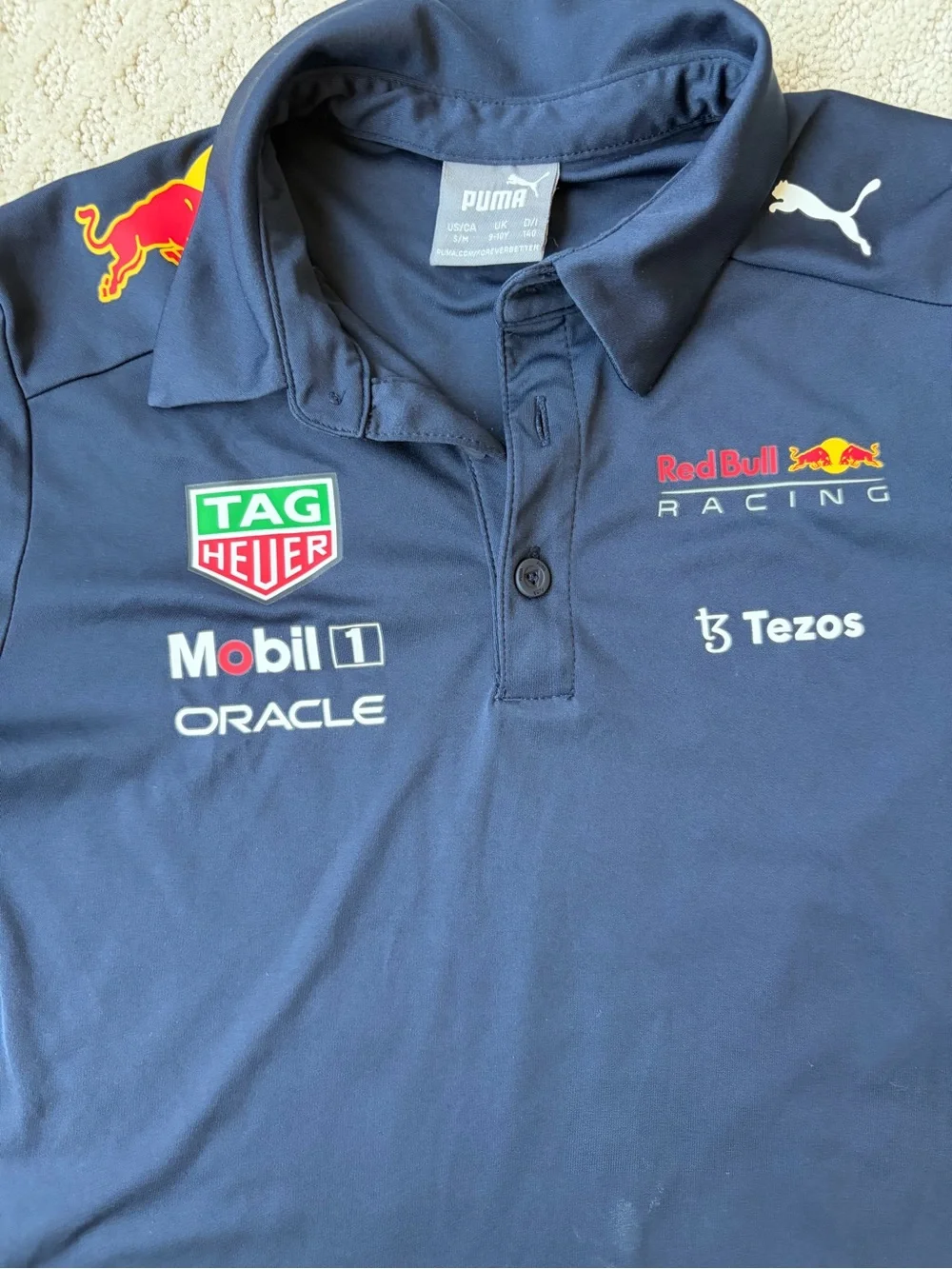 Navy and Red Kids Racing Polo Shirt by Puma